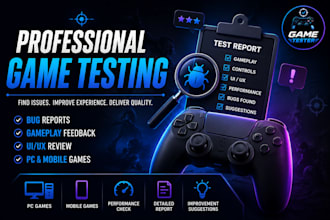 professionally test your PC or mobile game and provide detailed feedback