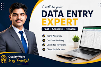 do accurate data entry, excel, copy paste and web research