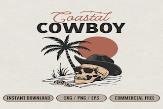 design coastal cowboys cow gals logo