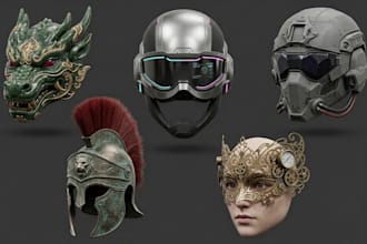 design 3d helmet 3d mask cosplay helmet stl file wearable helmet model