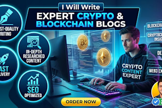 write expert crypto,blockchain and fintech blog posts