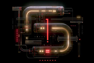 do futuristic cyberpunk logo or typography for you