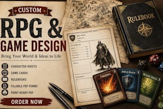 custom dnd character sheet, tabletop rpg, board game card, rulebook tarot deck