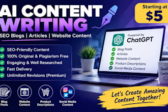 write SEO blog posts, articles and ai content with chatgpt