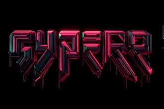 draw a cool typography logo cyberpunk or mecha futuristic