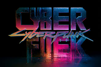 design futuristic cyberpunk logo or typography