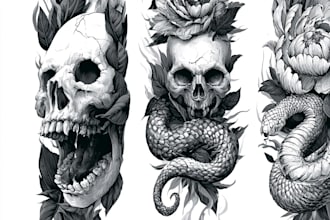 create design traditional tattoo or tattoo sleeve art style