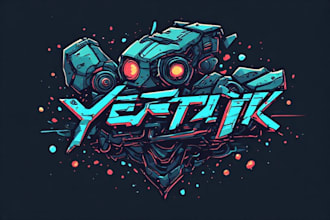 create custom futuristic cyberpunk mecha logo for you
