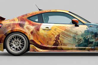 create a creative automotive wrap design for any vehicle