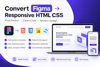 convert figma to responsive HTML CSS website