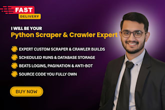 build a python web crawler or scheduled scraper with a database