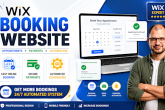 build wix booking website with appointments payments and automation, wix online