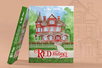 illustrated novel book cover or ebook kindle cover design