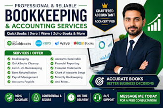 do bookkeeping, setup and cleanup in quickbooks online, xero
