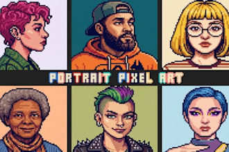 draw your photo, anime, logo into a custom pixel art avatar or portrait