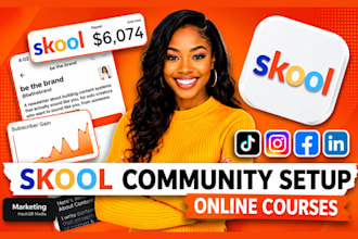 skool community setup skool course creation skool online community setup skool