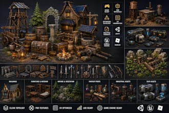 create custom 3d game assets for unity, unreal engine and roblox