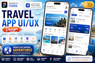 design travel booking hotel mobile app UI UX design in figma