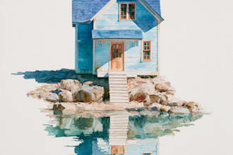 paint watercolor house portrait