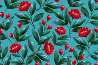 draw seamless pattern design for fabric, wallpapers and pod