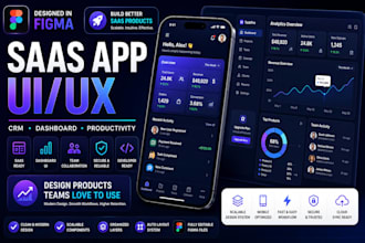 design premium saas mobile app UI UX dashboard in figma