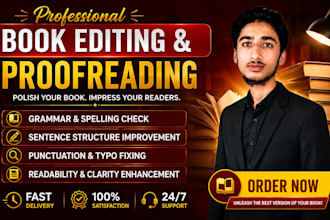 professionally edit and proofread your book, ebook, or manuscript