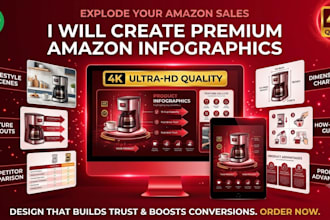 create amazon infographics images in 4k quality