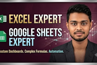 do data entry, data cleaning, excel dashboard, google sheets