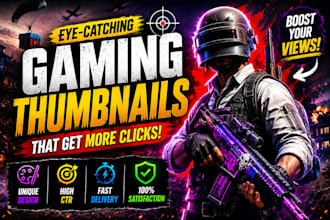 design viral gaming youtube thumbnails for high CTR