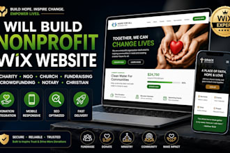 build nonprofit website fundraising crowdfunding notary christian website on wix