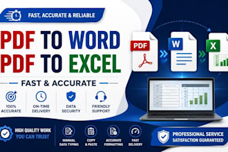 convert PDF to word or excel accurately and fast