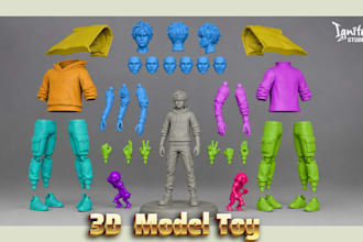 3d sculpting statue, figure, toy, character, anime for 3d printing