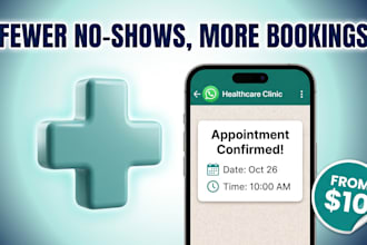 develop healthcare clinic whatsapp ai chatbot for appointment booking and remind