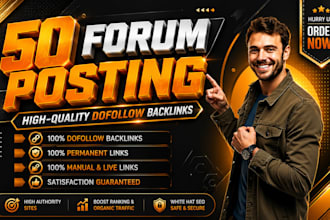 build 50 manual forum backlinks from niche related discussions