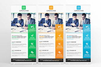 design corporate rollup banner, retractable banner, signage, billboard