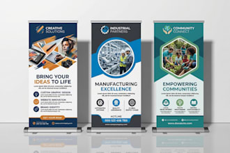 design professional roll up banner, billboard, and standee