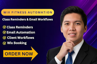 setup wix fitness class email automation wix client reminder workflow