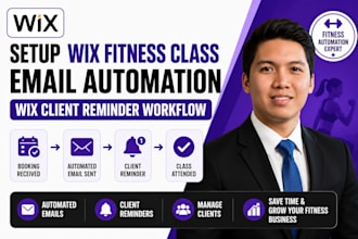 setup wix fitness class email automation wix client reminder workflow