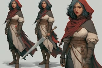 draw rpg character art realistic fantasy concept art