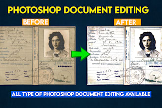 do photoshop restoration of old or damaged documents