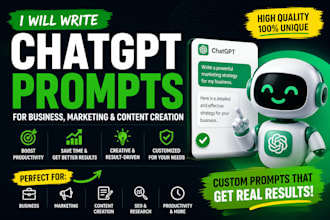 write chatgpt prompts for business, marketing and content creation