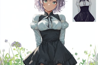 draw anime art illustration for oc, pfp, fanart, vtuber, manga