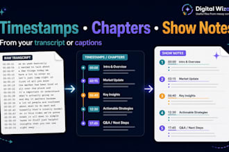 create timestamps, chapters and show notes