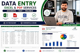do accurate data entry, PDF conversion, excel and copy paste