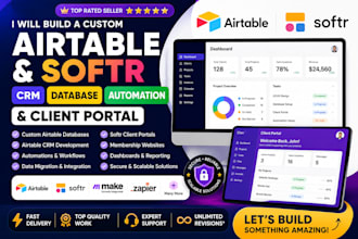 build a custom airtable CRM database automation  softr client portal