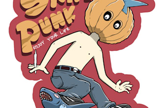 create custom cartoon illustrations for stickers and tshirts
