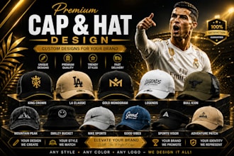design premium and trendy custom caps and hats