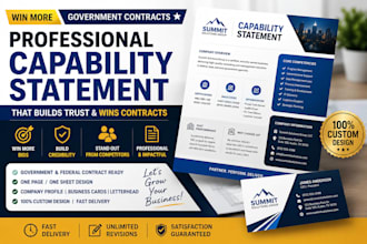 design a winning federal government capability statement for contracts
