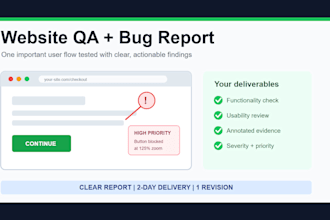 test your website and deliver a clear bug report