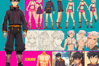 draw anime character turnaround sheet